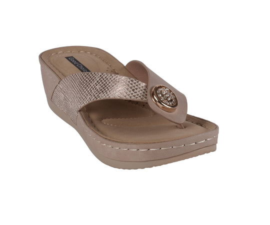 Dafni Wedge Sandal – Bronze