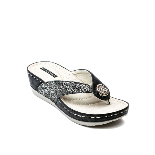Dafni Wedge Sandal – Black
