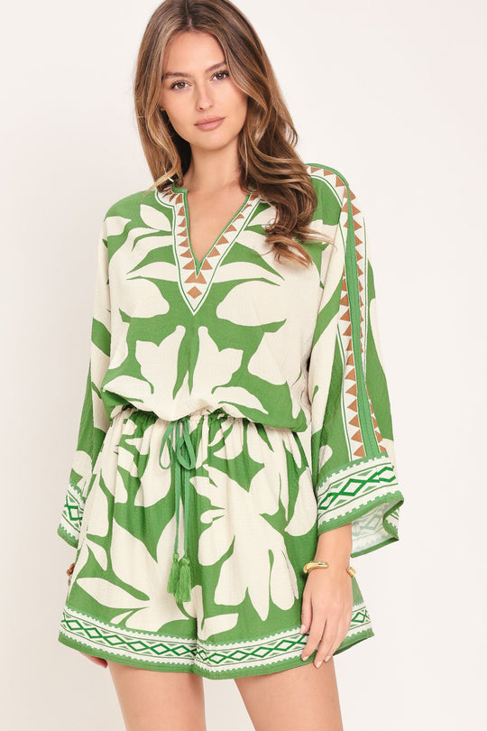 Vacation Mode Kimono-Sleeve Romper