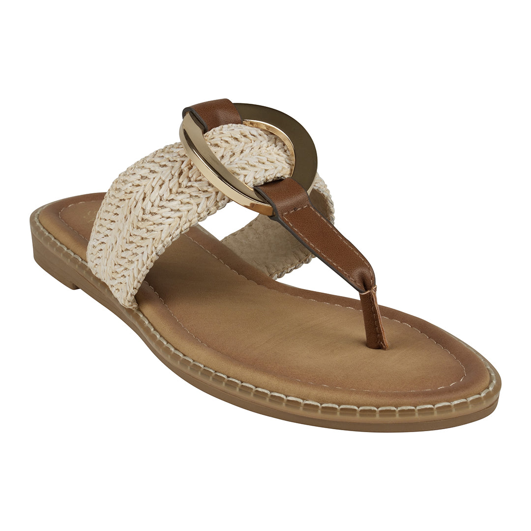 Jovie Thong Flat Sandal – Natural
