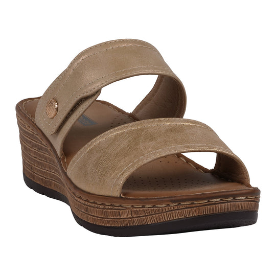 Meli Strappy Wedge Sandal – Gold