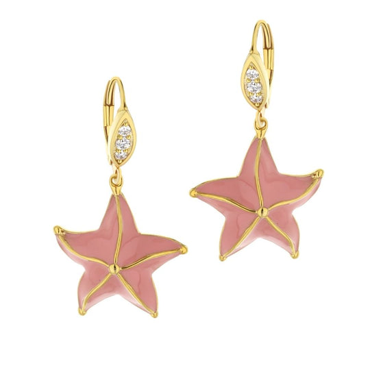 Eau Starfish Earrings in Lever Back