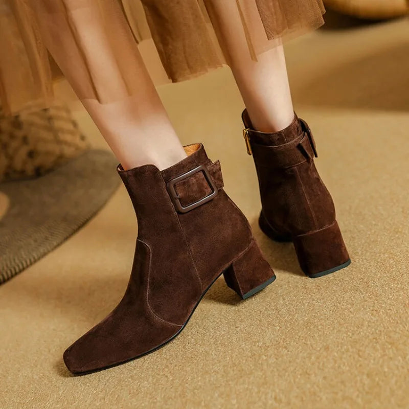 Tahoe Suede Block-Heel Bootie