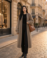Alpaca-Blend Long Knit Sweater Coat