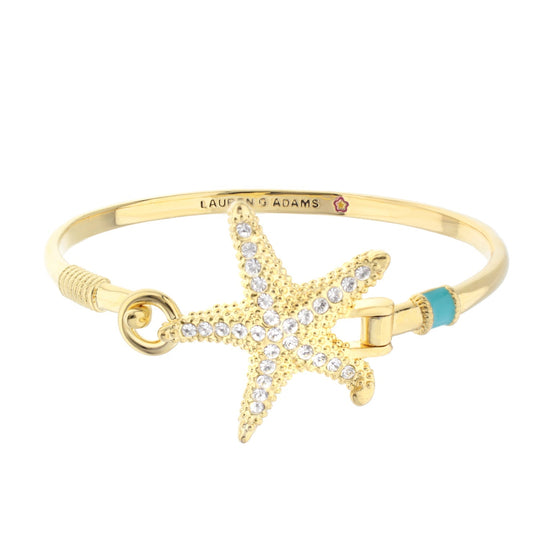 Eau Pave Starfish Bangle in Gold