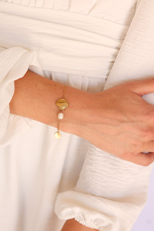 Marina Pearl & Seashell Bracelet