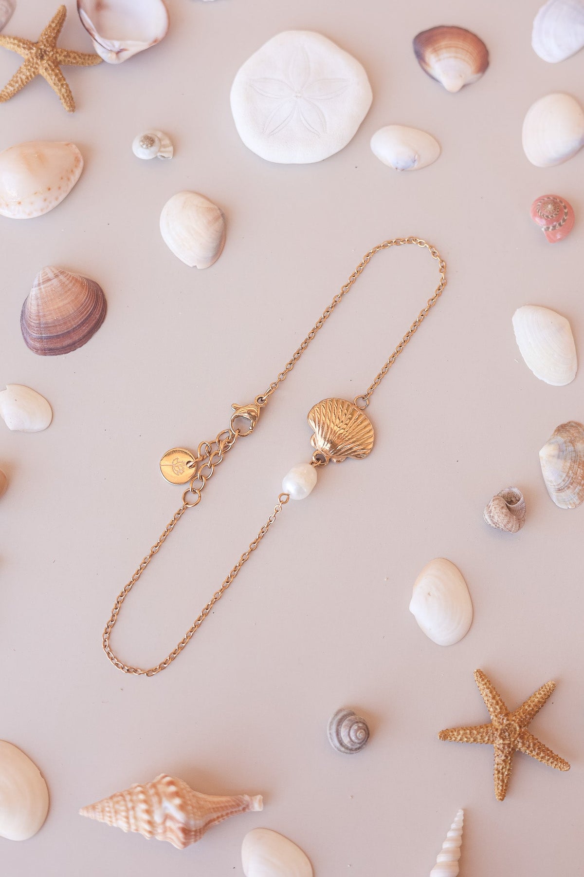 Marina Pearl & Seashell Anklet