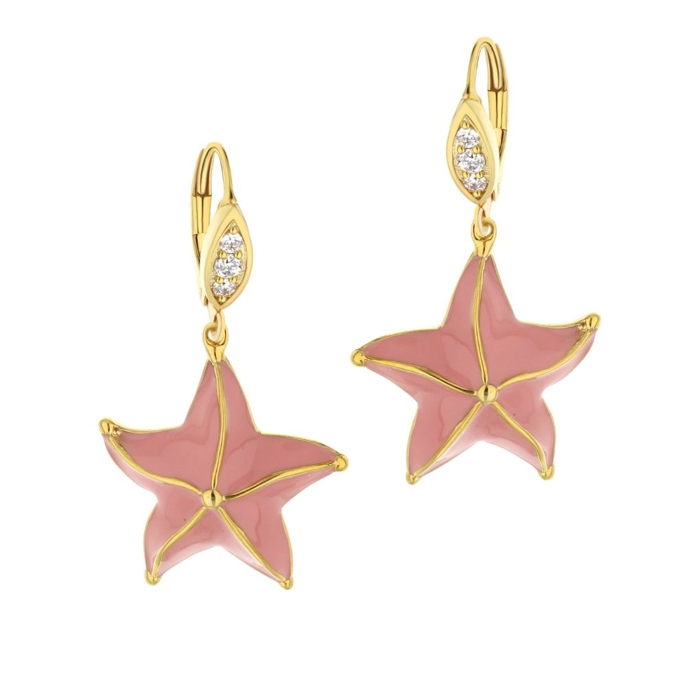 Eau Starfish Earrings in Lever Back