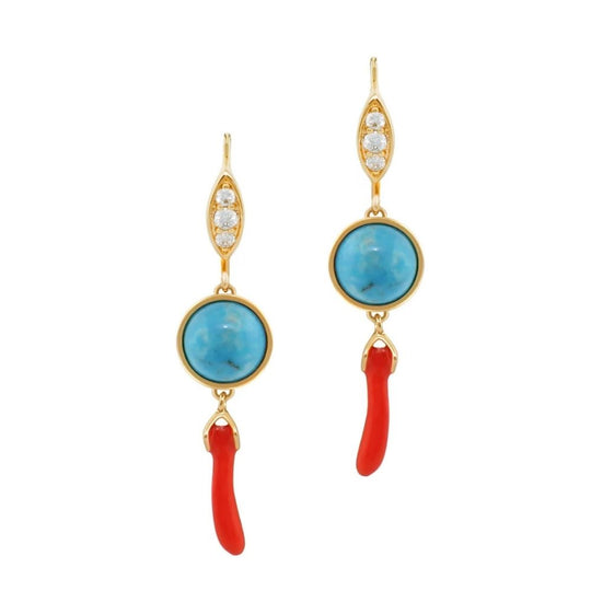Pretty Little Things Coral Earrings in Lever Back